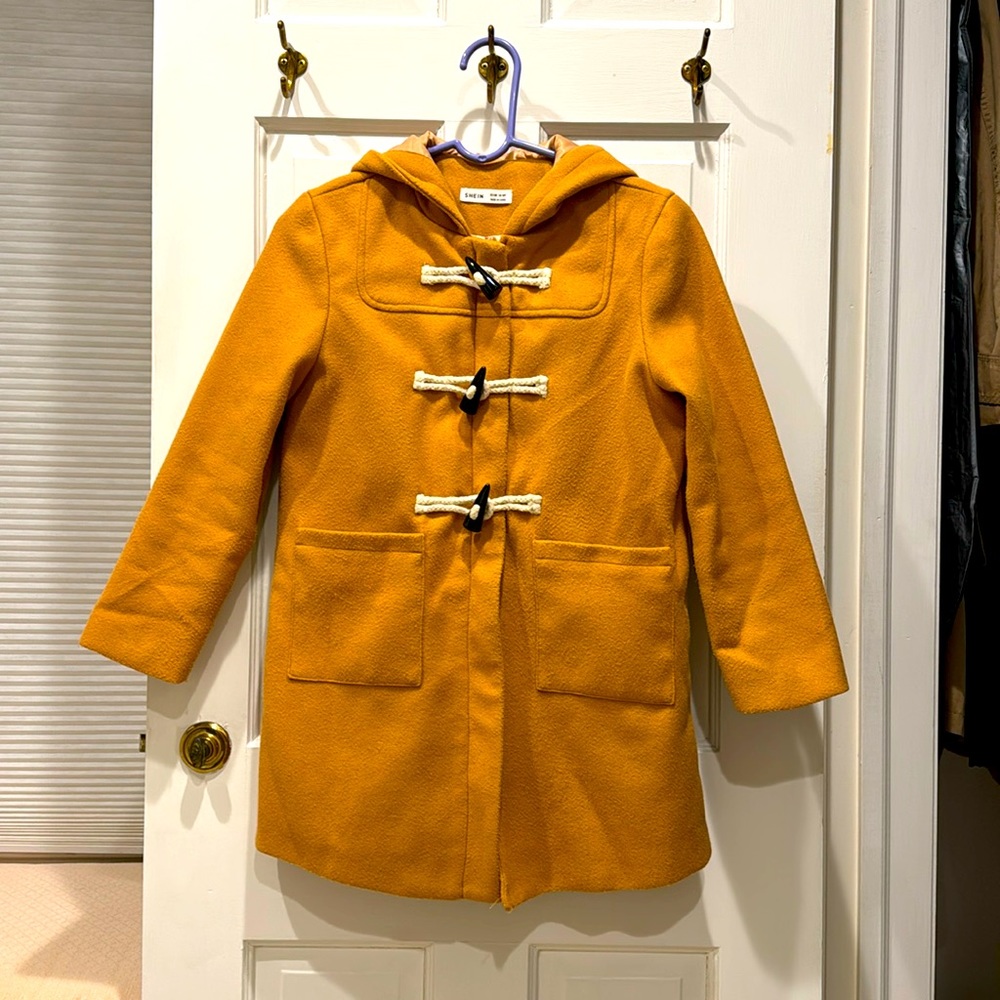 SHEIN girls hooded duffle coat 10Y